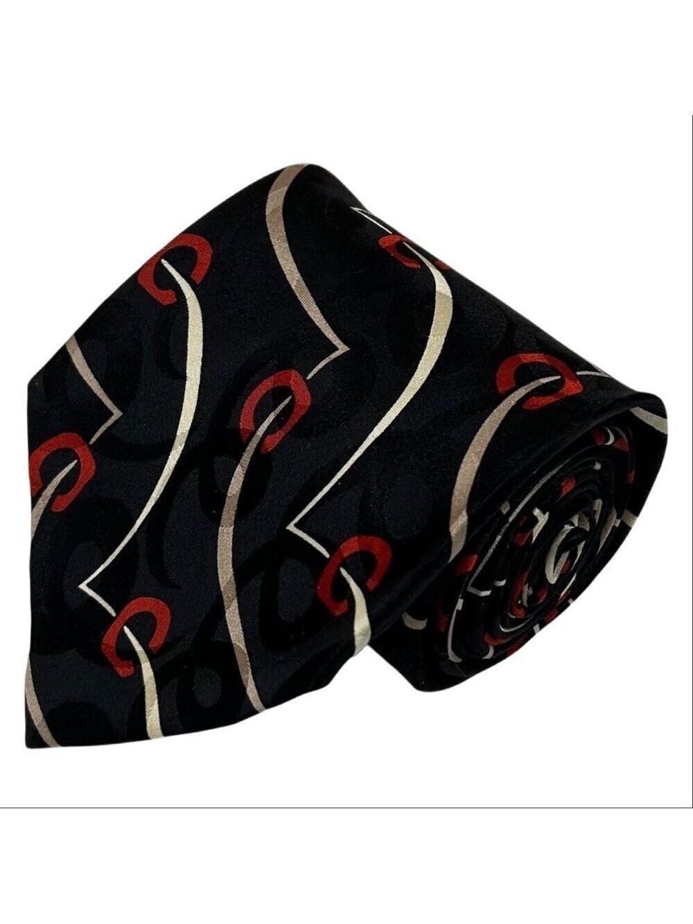 Vintage Polo Ralph Lauren The Hollywood Collection Black Red Gold Necktie Tie